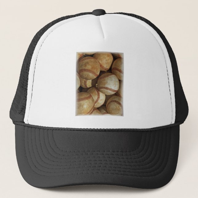 Trendy Baseball Artwork Trucker Hat (Front)