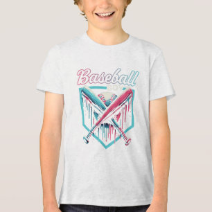 Trendy Baseball Boy Drip Shield T-Shirt Tri-Blend Shirt