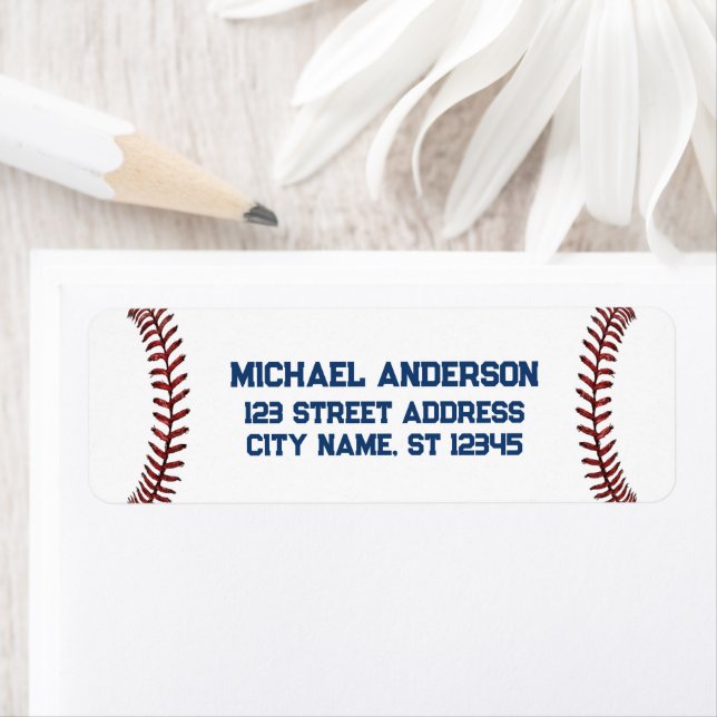 Trendy Baseball Lover Return Address  (Insitu)