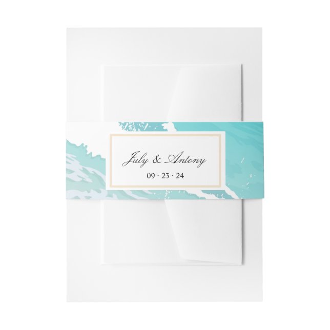 Trendy Beach Decor wedding Invitation Belly Band (Front Example)