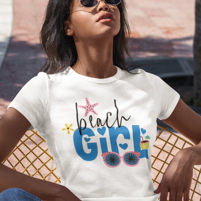 Trendy Beach Girl Typography Vacation Wear T-Shirt (Creator Uploaded)
