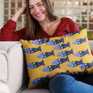 Trendy beach house, fishermans cottage decorative cushion