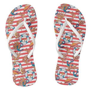 Trendy Beach Pattern Flip Flops
