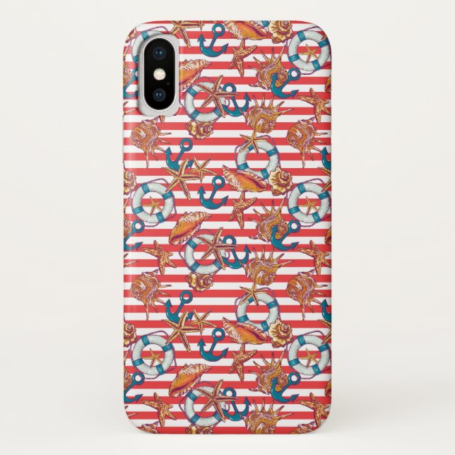 Trendy Beach Pattern | Monogram Case-Mate iPhone Case (Back)