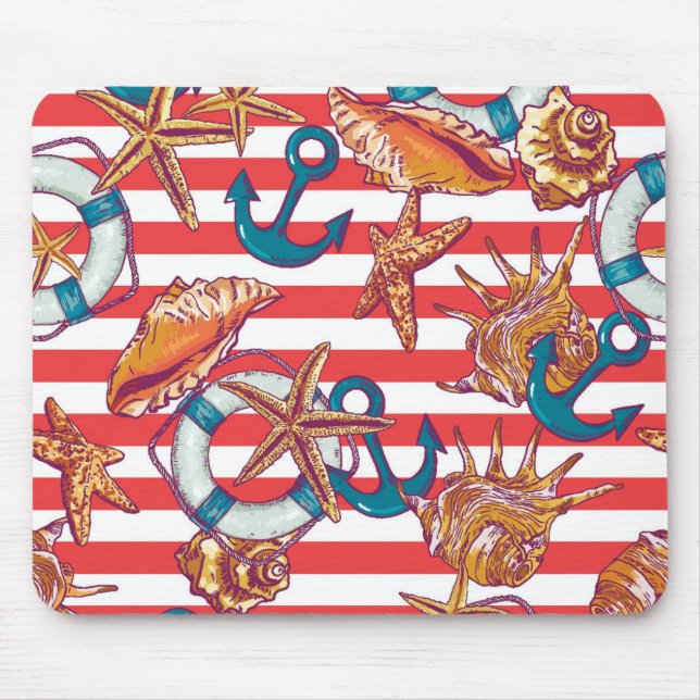 Trendy Beach Pattern Mouse Mat (Front)