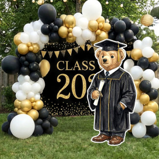 Trendy Bear Printable Graduation Party Decor