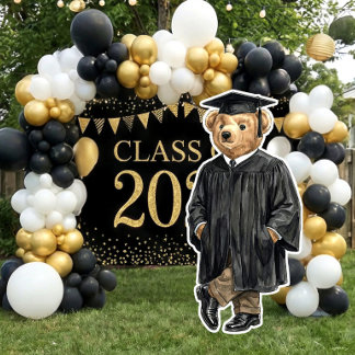 Trendy Bear Printable Graduation Party Decor