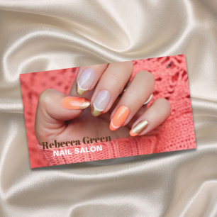Trendy beauty manicurist nail artist nail salon business card