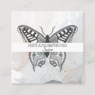 Trendy Beauty Salon Makeup Artist Hair Butterfly Square Business Card