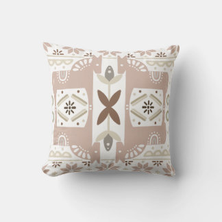 Trendy Beige Aesthetic Christmas Pettern Cushion