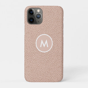 Trendy Beige Monogram with Terracotta Boho Brown iPhone 11 Pro Case