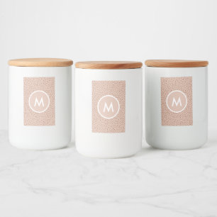 Trendy Beige Monogram with Terracotta Boho Brown  Food Label