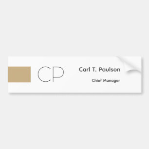 Trendy Beige White Monogram Minimalist Create Bumper Sticker