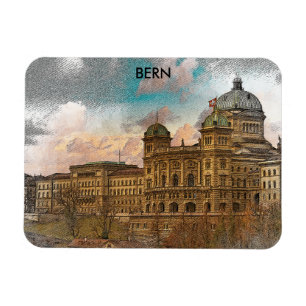 Trendy Bern Switzerland Europe City View  Magnet
