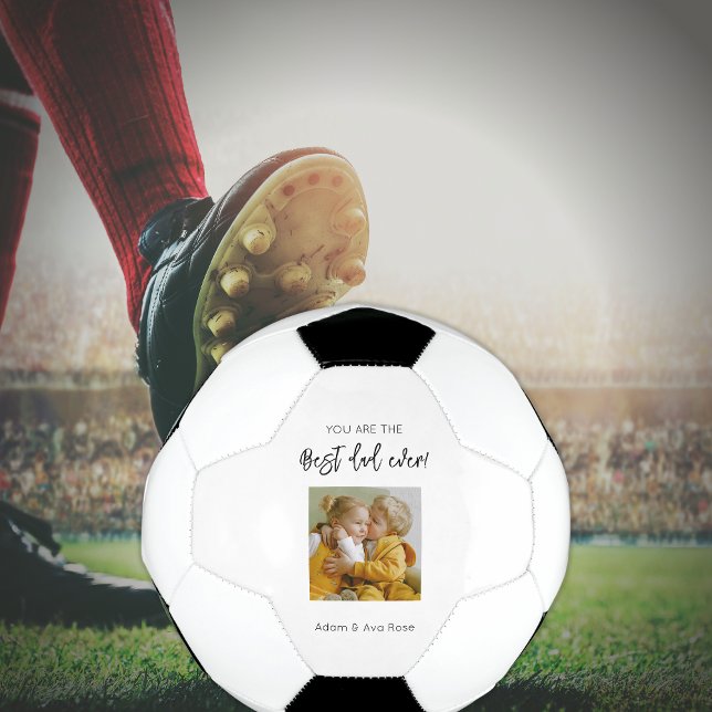 Trendy Best Dad Ever Custom Photo Father's Day  Football (Creator Uploaded)