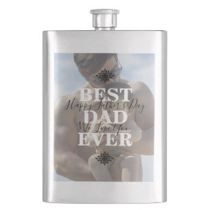 Trendy Best Dad Ever Father Day Photo Classic Hip Flask