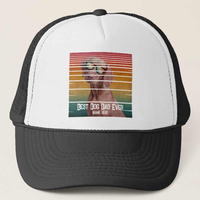 TRENDY BEST DOG DAD EVER FATHERS DAY GIFT TRUCKER HAT (Front)