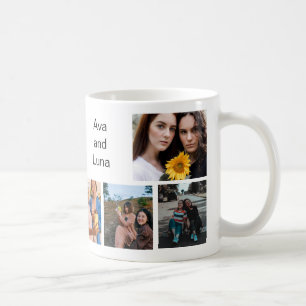 Trendy Best Friends 8 Photo Collage Name Coffee Mug