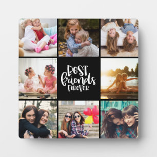 Trendy Best Friends Forever Photo Collage Plaque