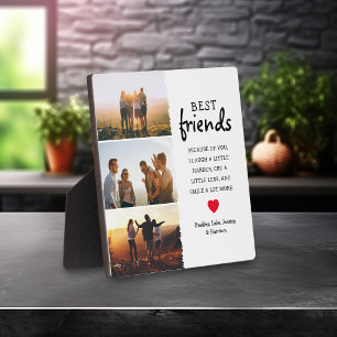 Trendy Best Friends Photo Collage & Quote Plaque