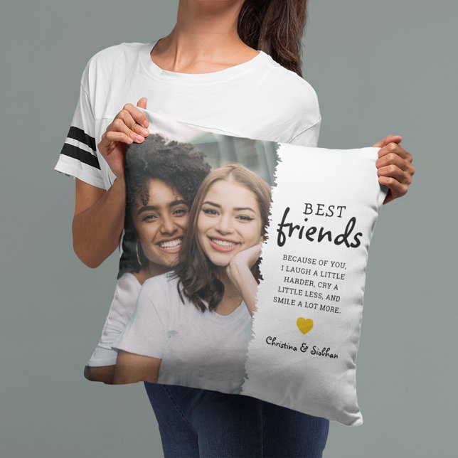 Trendy Best Friends Photo & Quote | Besties Cushion (Creator Uploaded)