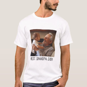 Trendy Best Grandpa Ever Custom Family  Photo T-Shirt