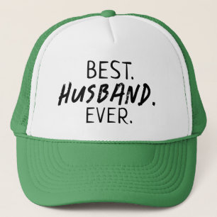 TRENDY BEST HUSBAND EVER BLACK TYPOGRAPHY TRUCKER HAT