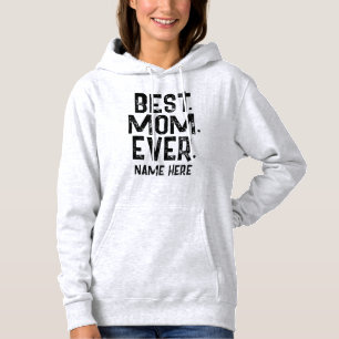 TRENDY BEST MOM EVER BLACK TYPOGRAPHY HOODIE