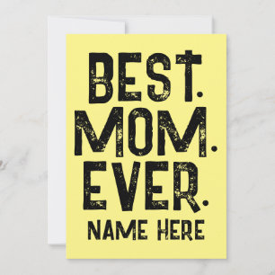 TRENDY BEST MOM EVER BLACK TYPOGRAPHY INVITATION