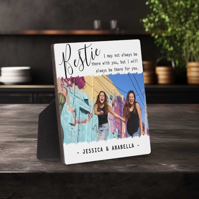 Trendy Bestie Quote Photo Personalised BFF Plaque (Creator Uploaded)