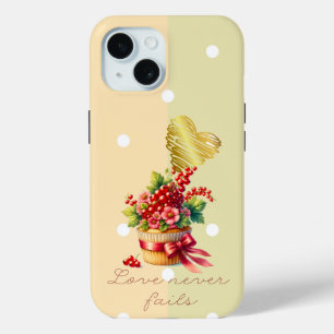 Trendy Bible Dot Berry Floral Cupcake Heart iPhone 15 Case