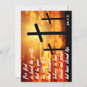 TRENDY BIBLE VERSE JOHN 3:16 CHRISTIAN GIFT INVITATION