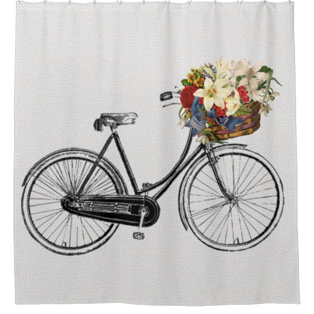 Trendy  bicycle flower  bike Shower curtain (Front)