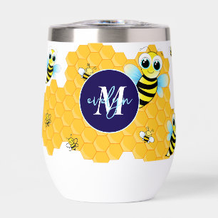 Trendy Big Blue Eyes Bee & Hives 