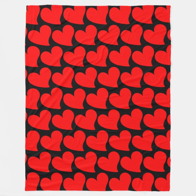 TRENDY BIG RED HEART  ROMANTIC VALENTINE  FLEECE BLANKET (Front)