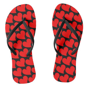 TRENDY BIG RED HEART  ROMANTIC VALENTINE FLIP FLOPS