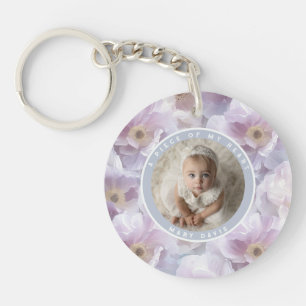 Trendy Birthday Gifts For Dad Photo Rose Floral Key Ring
