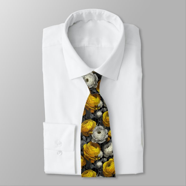 Trendy Birthday Gifts For Him Ranunculus Flower Tie (Tied)