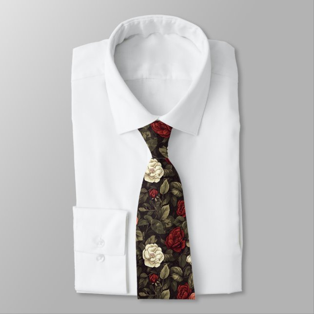 Trendy Birthday Gifts For Men Rose Flower Tie (Tied)
