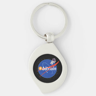 Trendy Bitcoin Astronaut Space Crypto Key Ring