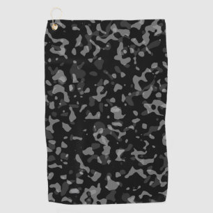 Trendy Black and Grey Camouflage Pattern  Golf Towel