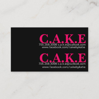 Trendy Black and hot pink cupcake business card