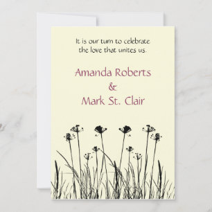 Trendy Black and Ivory Wedding Invitation