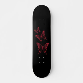Trendy black and red butterfly skateboard deck