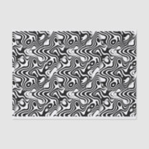 Trendy Black and White Abstract Swirls Pattern