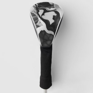 Trendy Black and white faux marble Golf Head Cover
