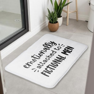 Trendy Black and White Funny Bookish Saying Gift Bath Mat