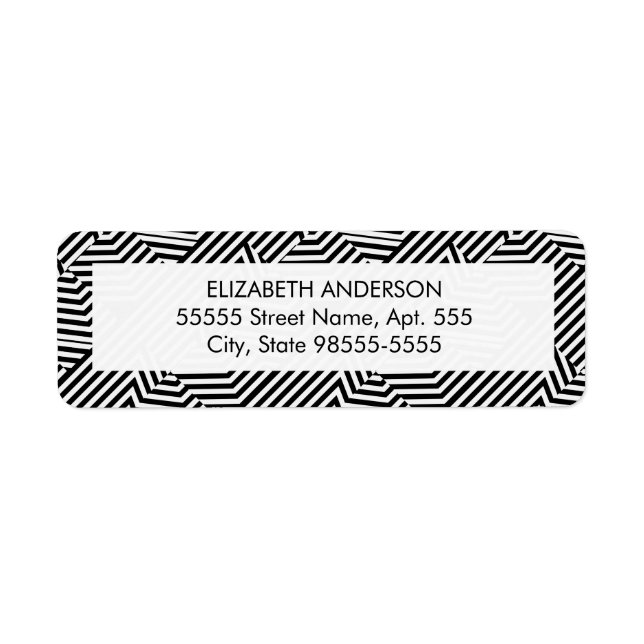 Trendy Black and White Geometric Stripes With Name (Front)