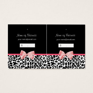 Trendy Black And White Leopard Pink Hang Tag