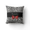 Trendy Black And White Leopard Zebra Print Red Bow